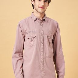 People Spread Collar Slim Fit Cotton Casual Shirt-image-52