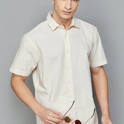 Fame Forever by Lifestyle Slim Fit Spread Collar Cotton Linen Casual Shirt-image-18