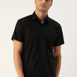 Hancock Comfort Slim Fit Spread Collar Short Sleeves Pure Cotton Casual Shirt-image-5