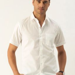 Hancock Comfort Slim Fit Spread Collar Short Sleeves Pure Cotton Casual Shirt-image-6
