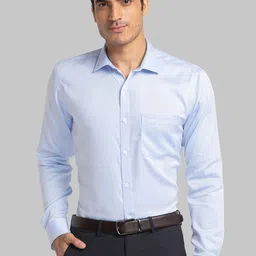 Park Avenue Self Design Spread Collar Pure Cotton Slim Fit Formal Shirt-picture-42