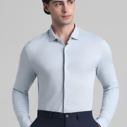 Jack & Jones Slim Fit Spread Collar Pure Cotton Formal Shirt-image-80
