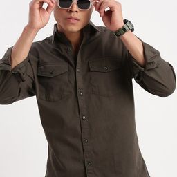 SHOWOFF Standard Slim Fit Cotton Casual Shirt-image-79