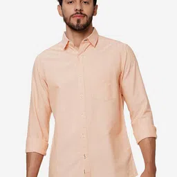 JADE BLUE Slim Fit Opaque Casual Shirt-image-95