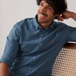 Andamen Oxford Button-Down Collar Cotton Casual Shirt-image-99