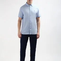Tommy Hilfiger Men Button Down Collar Short Sleeves Regular Fit Cotton Casual Shirt-picture-43