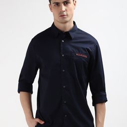 Tommy Hilfiger Spread Collar Organic Cotton Casual Shirt-image-64