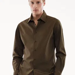 MISCHIEF MONKEY Classic Cotton Spread Collar Long Sleeves Opaque Casual Shirt-image-77