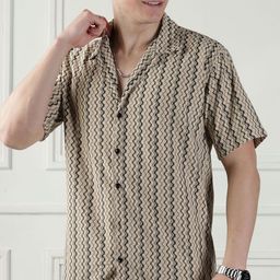 Urban Buccachi Men Classic Cuban Collar Vertical Striped Casual Shirt-picture-21