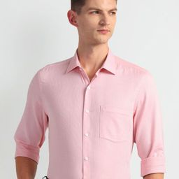 Arrow Textured Dobby Spread Collar Long Sleeves Cotton Formal Shirt-picture-37