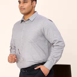 Sztori Plus Size Relaxed Opaque Cotton Formal Shirt-image-90