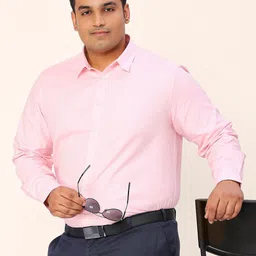 Sztori Plus Size Relaxed Micro Ditsy Printed Cotton Formal Shirt-image-98