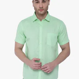 Southbay Men Green Solid Smart Tailored Fit Opaque Casual Shirt-image-81