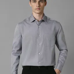 Louis Philippe Men Spread Collar Textured Cotton Formal Shirt-picture-36