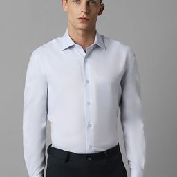 Louis Philippe Classic Fit Textured Pure Cotton Formal Shirt-image-88