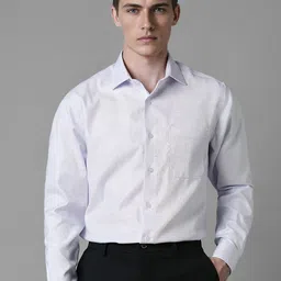 Louis Philippe Men Spread Collar Micro Checked Cotton Formal Shirt-image-16