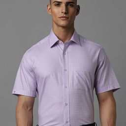 Louis Philippe Classic Fit Geometric Printed Half Sleeves Formal Shirt-picture-3