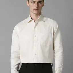 Louis Philippe Men Spread Collar Textured Cotton Formal Shirt-picture-14