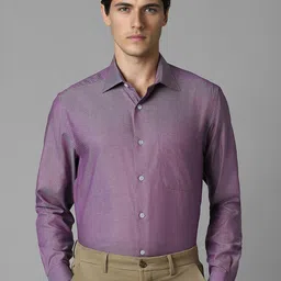 Louis Philippe Men Classic Fit Textured Spread Collar Pure Cotton Formal Shirt-picture-7