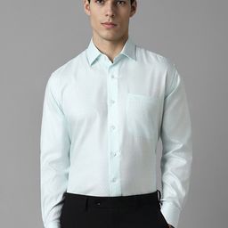 Luxure by Louis Philippe Spread Collar Cotton Formal Shirt-image-74