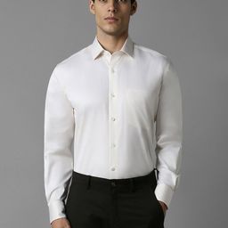 Luxure by Louis Philippe Spread Collar Opaque Cotton Formal Shirt-picture-26