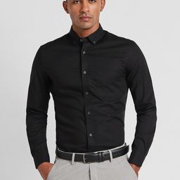 Peter England Elite Slim Fit Button-Down Collar Pure Cotton Formal Shirt-image-58