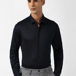 Van Heusen Checked Slim Fit Opaque Formal Shirt-image-46