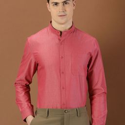 INVICTUS Original Slim Fit Band Collar Pure Cotton Formal Shirt-image-34