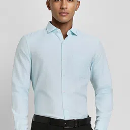 Peter England Elite Slim Fit Spread Collar Cotton Formal Shirt-picture-38