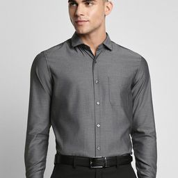 Peter England Elite Slim Fit Micro Ditsy Self Design Pure Cotton Formal Shirt-image-99