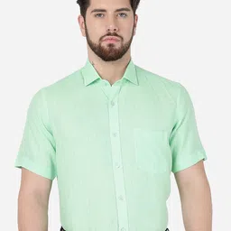 JADE BLUE Men Regular Fit Comfort Linen Formal Shirt-image-14