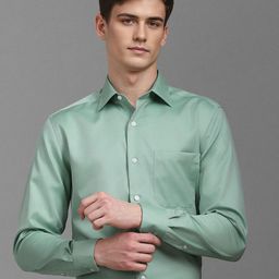 Louis Philippe Men Classic Spread Collar Solid Cotton Formal Shirt-picture-46