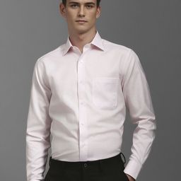Louis Philippe Men Classic Spread Collar Solid Cotton Formal Shirt-image-92