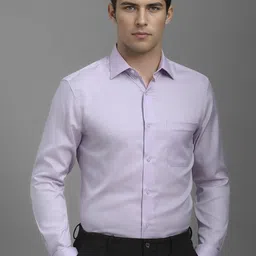 Louis Philippe Men Classic Spread Collar Textured Cotton Formal Shirt-picture-18