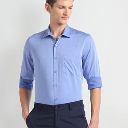 Arrow Long Sleeves Regular Fit Cotton Opaque Autopress Formal Shirt-image-32