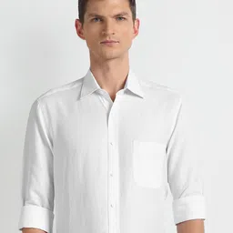 Arrow spread collar Long Sleeves Regular Fit Linen 1851 Formal Shirt-image-95