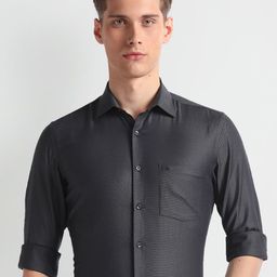 Arrow Long Sleeves Pure Cotton Formal Shirt-image-11