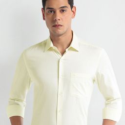 Arrow Spread Collar Opaque Cotton Formal Shirt-image-34