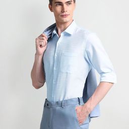 Arrow Multi Striped Spread Collar Long Sleeves Pure Cotton Formal Shirt-image-7