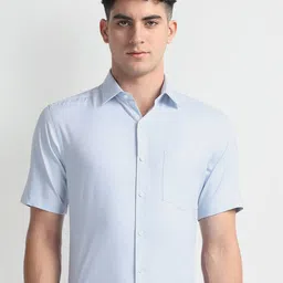 Arrow Cotton Cutaway Collar Curved Formal Shirt-image-87