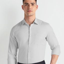 Arrow spread collar Long Sleeves Regular Fit Cotton Formal Shirt-image-97