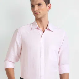 Arrow Spread Collar Long Sleeves Regular Fit Linen 1851 Formal Shirt-image-93