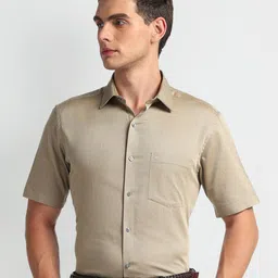 Arrow Spread Collar Regular Fit Cotton Formal Shirt-image-7