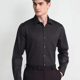 Arrow Textured Printed Spread Collar Cotton Formal Shirt-picture-22