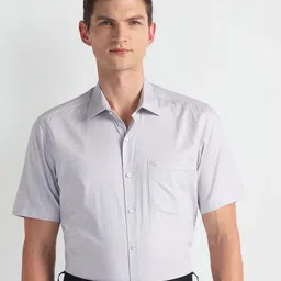 Arrow Spread Collar Opaque Cotton Formal Shirt-image-36