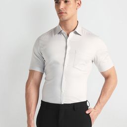 Arrow Short Sleeves Regular Fit Cotton Opaque Formal Shirt-picture-25
