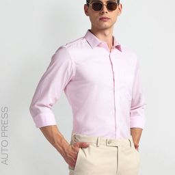 Arrow Auto Press Regular Fit Spread Collar Opaque Twill Cotton Autopress Formal Shirt-image-44