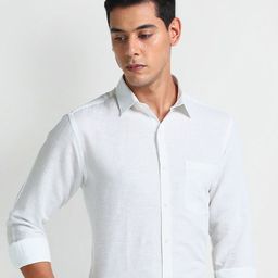 Arrow Spread Collar Long Sleeves Chest Pocket Formal Shirt-picture-31