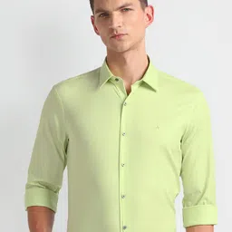 Arrow New York Slim Fit Twill Spread Collar Long Sleeves Formal Shirt-image-92