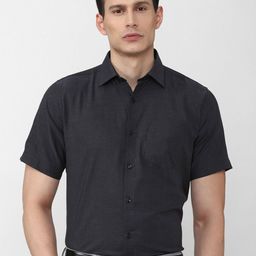 Van Heusen Men Charcoal Pure Cotton Formal Shirt-image-11
